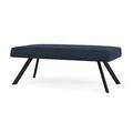 Lesro Willow Lounge Reception 2 Seat Bench Steel Legs Fabric in Blue/Black | 18.5 H x 48 W x 24 D in | Wayfair WL2001.SBK-01ADMS