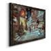 The Holiday Aisle® Paris Christmas - Painting Print on Canvas, Solid Wood in Blue/Brown/Red | 31 H x 44 W x 1 D in | Wayfair