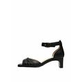 Selected femme Damen SLFMALLE HIGH Heel Leather B Sandale mit Absatz, Black, 38 EU