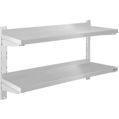 Royal Catering - Wandregal Gastro doppeltes Wandbord Konsole Edelstahl Regal Wandbord 80 cm Image