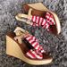 Kate Spade Shoes | Kate Spade Straw Wedge | Color: Red | Size: 7
