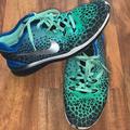 Nike Shoes | Nike Green And Blue Animal Print Size 8 | Color: Blue/Green | Size: 8