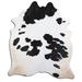 Black/White 84 x 72 x 0.25 in Area Rug - Loon Peak® Natural Hair Handmade Cowhide Area Rug Cowhide | 84 H x 72 W x 0.25 D in | Wayfair