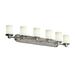 Hokku Designs Eagletown Collection -6-Light Bath Bar - Cylinder W/Flat Rim Shade - Matte Black - Opal - LED, in Gray | Wayfair