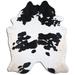 Black/White 84 x 72 x 0.25 in Area Rug - Loon Peak® Natural Hair Handmade Cowhide Area Rug Cowhide | 84 H x 72 W x 0.25 D in | Wayfair