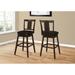 Corrigan Studio® Bar Stool, Swivel, Bar Height, Wood, Pu Leather Look, Transitional Wood/Upholstered/Leather in Black/Brown | Wayfair