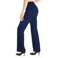 Yogipace, Belt Loops, Women's Petite/Regular/Tall Dress Pant Bootcut Yoga Work Pants Slacks Trousers Back Pockets Office Commute Travel, 35", Navy Blue, Size M