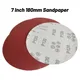 Papier de verre brossé 7 pouces 180MM 10 pièces pour ponceuse ronde rouge grain 40-2000 disque