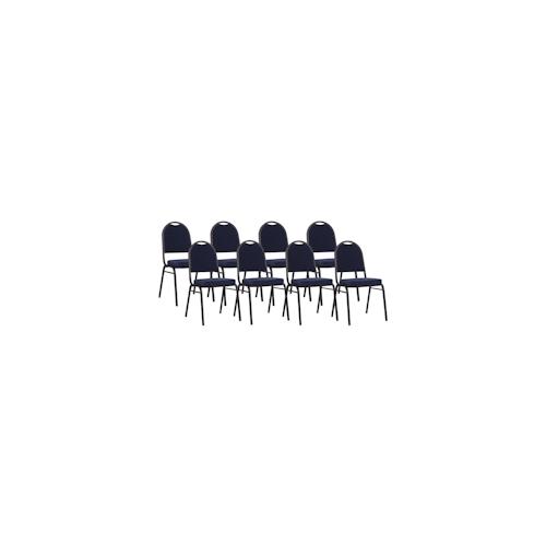 pemora 8-er Set Stapelstuhl Besucherstuhl 150 stapelbar Konferenzstuhl Bankettstuhl Stuhl – blau mit goldenen Punkten