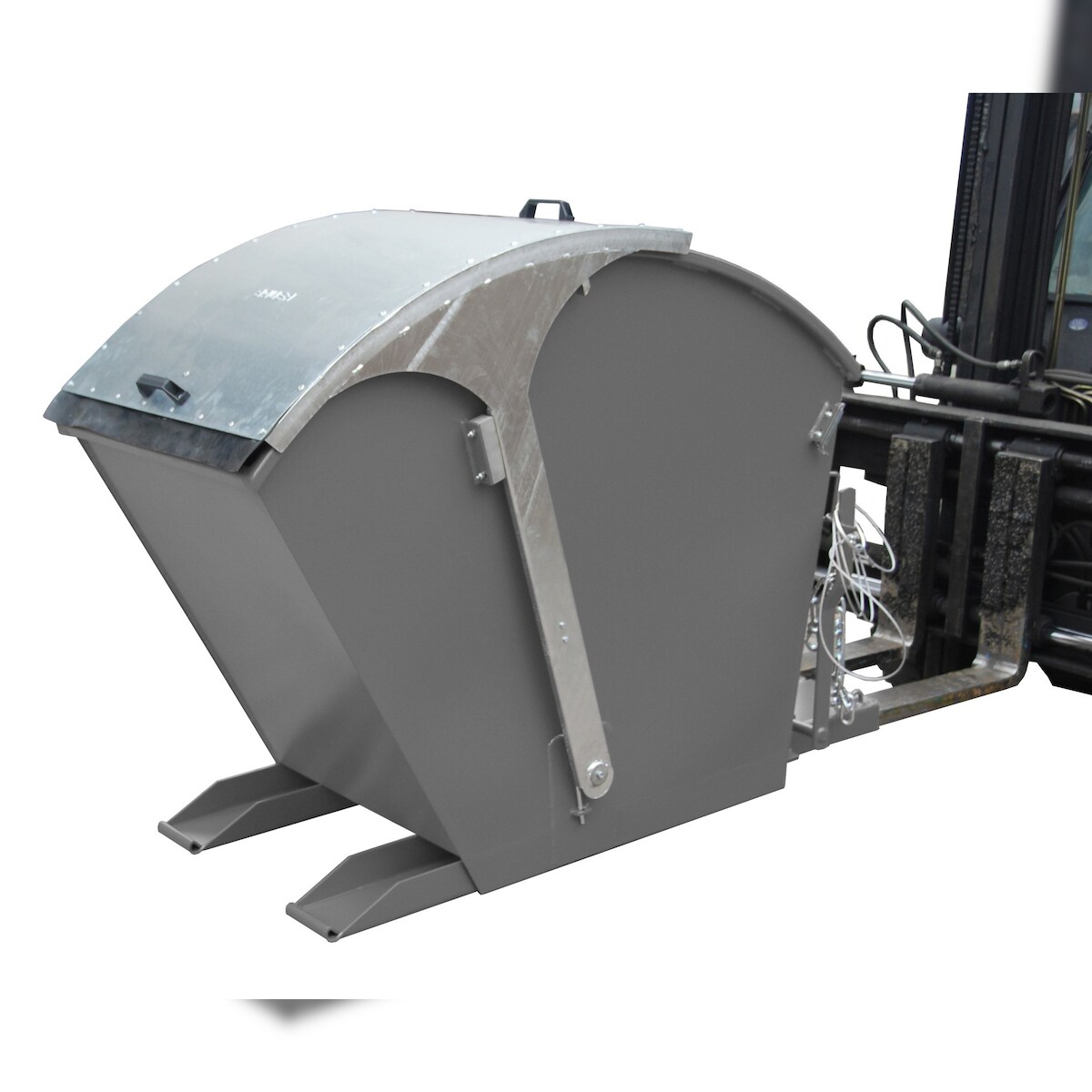 Bauer Kippbehälter RD 750 lackiert RAL7005 Mausgrau Stapler Anbaugerät Image