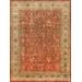 "Tabriz Collection Hand-Knotted Lamb's Wool Area Rug- 9' 2"" X 12' 0"" - Pasargad Home P-701 RUST 9X12"