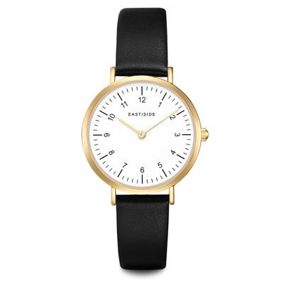 Eastside - Quarzuhr Rosehill in Gelbgold Echtleder in Schwarz Damenuhren 1 ct Damen (59.99 € / 1 ct)