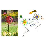 Evergreen Enterprises, Inc Bird Cheerful Summer Days Windspinner Garden Stake Metal | 31 H x 2.56 W x 14.96 D in | Wayfair 490568A