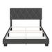 Latitude Run® Boyd Diamond Linen Platform Bed Upholstered/Linen in Black | 47.5 H x 42.9 W x 81.5 D in | Wayfair E18E600A364847C098510F2CBB2AA3E0