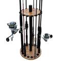 Arlmont & Co. Walnut 16 Round Rod Rack - Steel Post Wood/Manufactured Wood in Brown | 30 H x 13.39 W x 13.39 D in | Wayfair