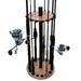 Arlmont & Co. Walnut 16 Round Rod Rack - Steel Post Wood/Manufactured Wood in Brown | 30 H x 13.39 W x 13.39 D in | Wayfair