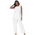 Plus Size Women's 2-Piece Wide-Leg Pant Set by Jessica London in White (Size 16 W)