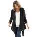 Plus Size Women's Open Front Pointelle Cardigan by Woman Within in Black (Size L) Sweater