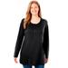 Plus Size Women's Perfect Long-Sleeve Henley Tee by Woman Within in Black (Size 2X) Shirt