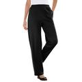 Plus Size Women's 7-Day Knit Ribbed Straight Leg Pant by Woman Within in Black (Size 4X)