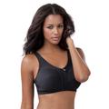 Plus Size Women's Cotton Back-Close Wireless Bra by Comfort Choice in Black (Size 46 G)