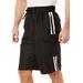 Men's Big & Tall Double Stripe Swim Board Shorts by KS Island in Black (Size 3XL)