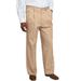 Men's Big & Tall Relaxed Fit Wrinkle-Free Expandable Waist Pleated Pants by KingSize in Dark Khaki (Size 66 38)