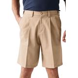 Men's Big & Tall Wrinkle-Free Expandable Waist Pleat Front Shorts by KingSize in Dark Khaki (Size 68)