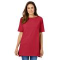 Plus Size Women's Perfect Short-Sleeve Boatneck Tunic by Woman Within in Classic Red (Size 1X)