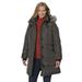 Plus Size Women's Heathered Down Puffer Coat by Woman Within in Heather Charcoal (Size 20 W)
