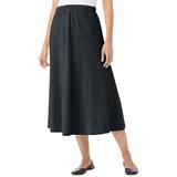 Plus Size Women's 7-Day Knit A-Line Skirt by Woman Within in Heather Charcoal (Size M)