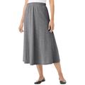 Plus Size Women's 7-Day Knit A-Line Skirt by Woman Within in Medium Heather Grey (Size 3X)
