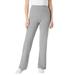 Plus Size Women's Stretch Cotton Wide Leg Pant by Woman Within in Medium Heather Grey (Size 1XT)