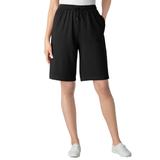 Plus Size Women's Sport Knit Short by Woman Within in Black (Size 1X)