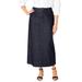 Plus Size Women's Classic Cotton Denim Midi Skirt by Jessica London in Indigo (Size 30) 100% Cotton