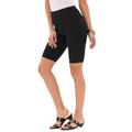 Plus Size Women's Essential Stretch Bike Short by Roaman's in Black (Size 4X) Cycle Gym Workout