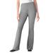 Plus Size Women's Stretch Cotton Bootcut Pant by Woman Within in Medium Heather Grey (Size 2X)