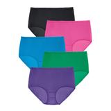 Plus Size Women's Nylon Brief 5-Pack by Comfort Choice in Bright Pack (Size 13) Underwear