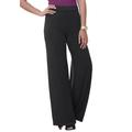Plus Size Women's Everyday Stretch Knit Wide Leg Pant by Jessica London in Black (Size 12) Soft Lightweight Wide-Leg