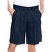 Men's Big & Tall Wrinkle-Free Expandable Waist Pleat Front Shorts by KingSize in Navy (Size 46)