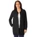 Plus Size Women's Fleece Baseball Jacket by Woman Within in Black (Size 5X)