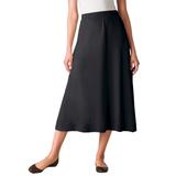 Plus Size Women's 7-Day Knit A-Line Skirt by Woman Within in Black (Size SP)