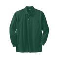 Men's Big & Tall Long-Sleeve Shrink-Less™ Piqué Polo by KingSize in Hunter (Size 8XL)