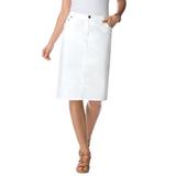 Plus Size Women's True Fit Stretch Denim Short Skirt by Jessica London in White (Size 26)