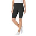 Plus Size Women's Stretch Cotton Bike Short by Woman Within in Heather Charcoal (Size 1X)