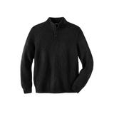 Men's Big & Tall Henley Shaker Sweater by KingSize in Black (Size 2XL)