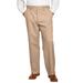 Men's Big & Tall Relaxed Fit Wrinkle-Free Expandable Waist Plain Front Pants by KingSize in Dark Khaki (Size 68 38)
