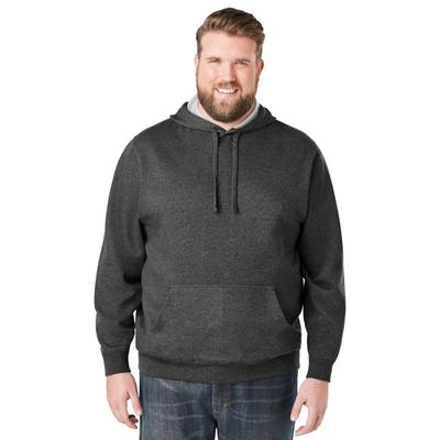 Men's Big & Tall Fleece Pullover Hoodie by KingSize in Heather Charcoal (Size 2XL)