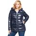 Plus Size Women's Packable Puffer Jacket by Woman Within in Navy (Size L)