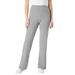 Plus Size Women's Stretch Cotton Wide Leg Pant by Woman Within in Medium Heather Grey (Size 5XP)